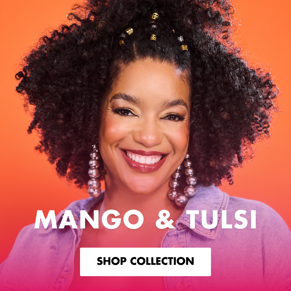 MANGO & TULSI SHOP COLLECTION image for MIELLE ORGANICS hair care products.
