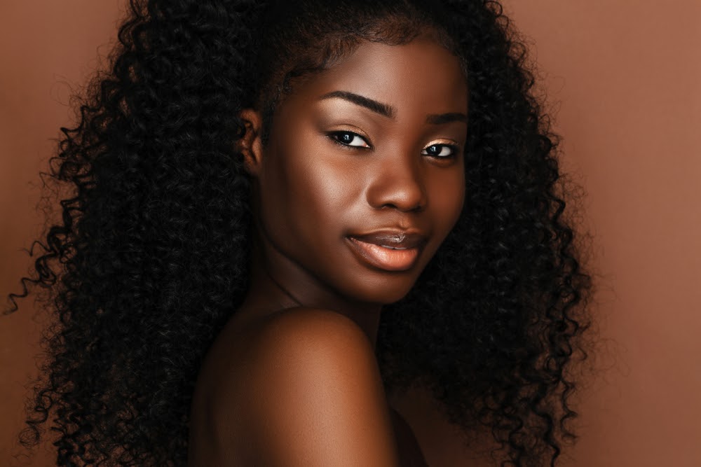   Save Download Preview African skincare models with perfect dark skin and curly hair