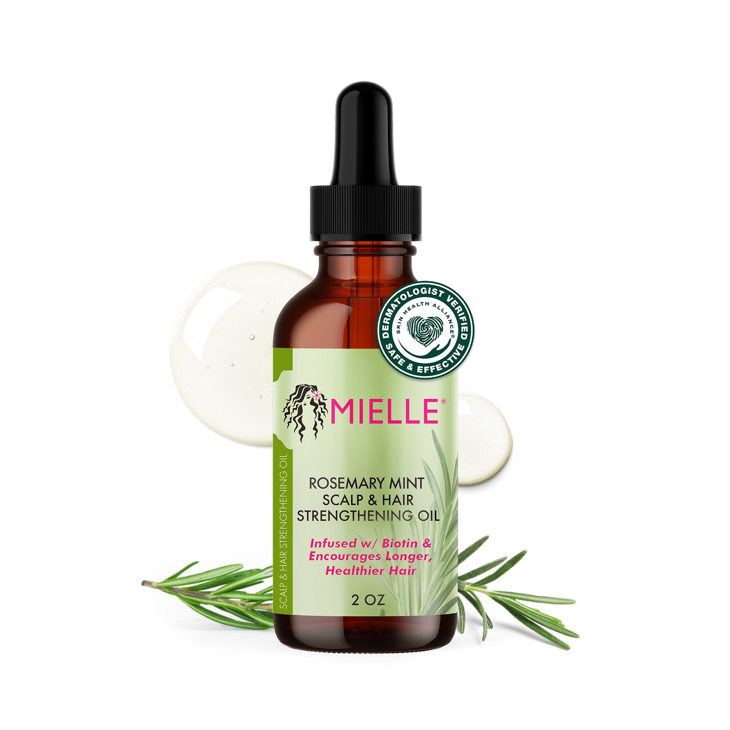 Mielle Rosemary Mint oil scalp application technique with sections and dropper