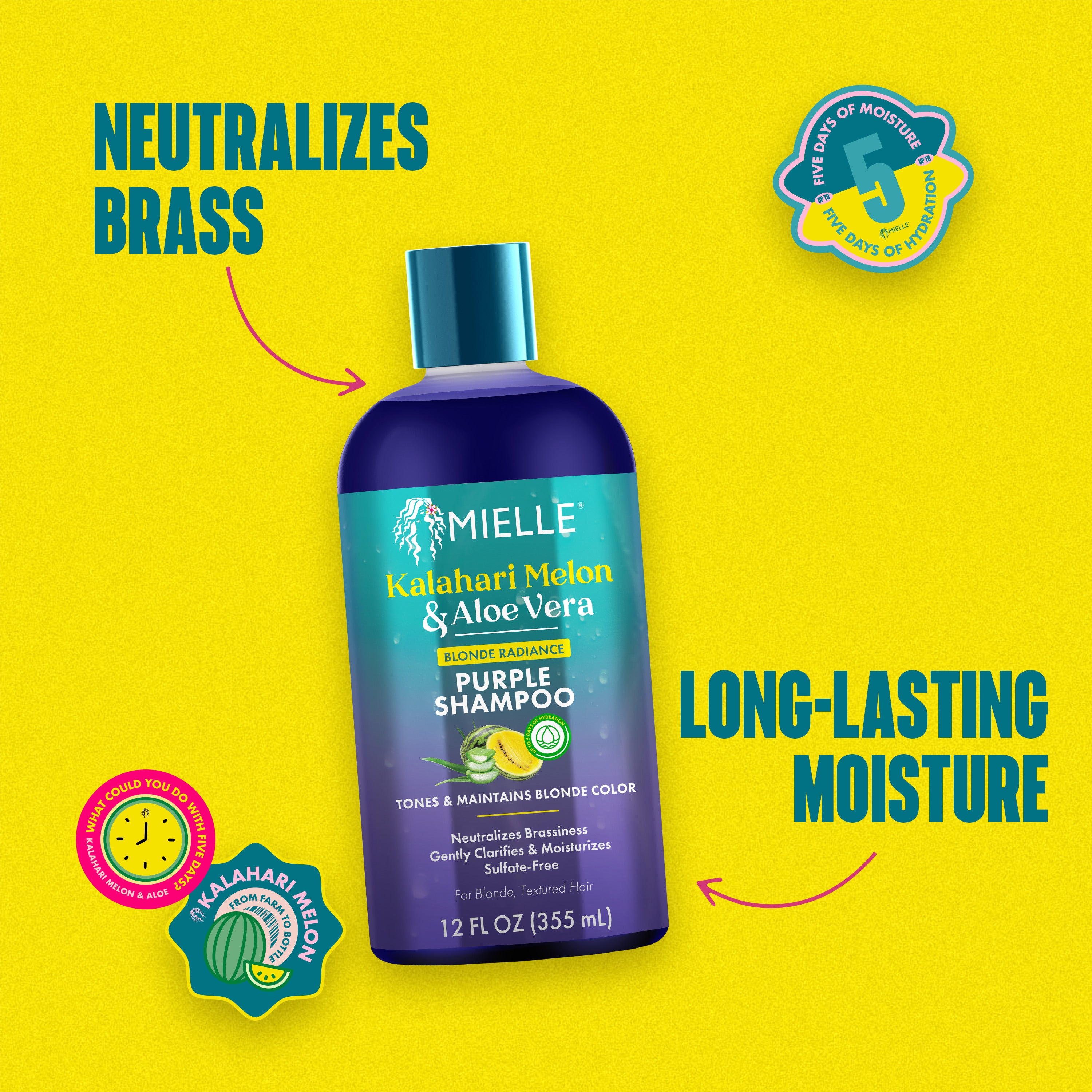 Kalahari Melon & Aloe Vera Blonde Radiance Purple Shampoo – MIELLE