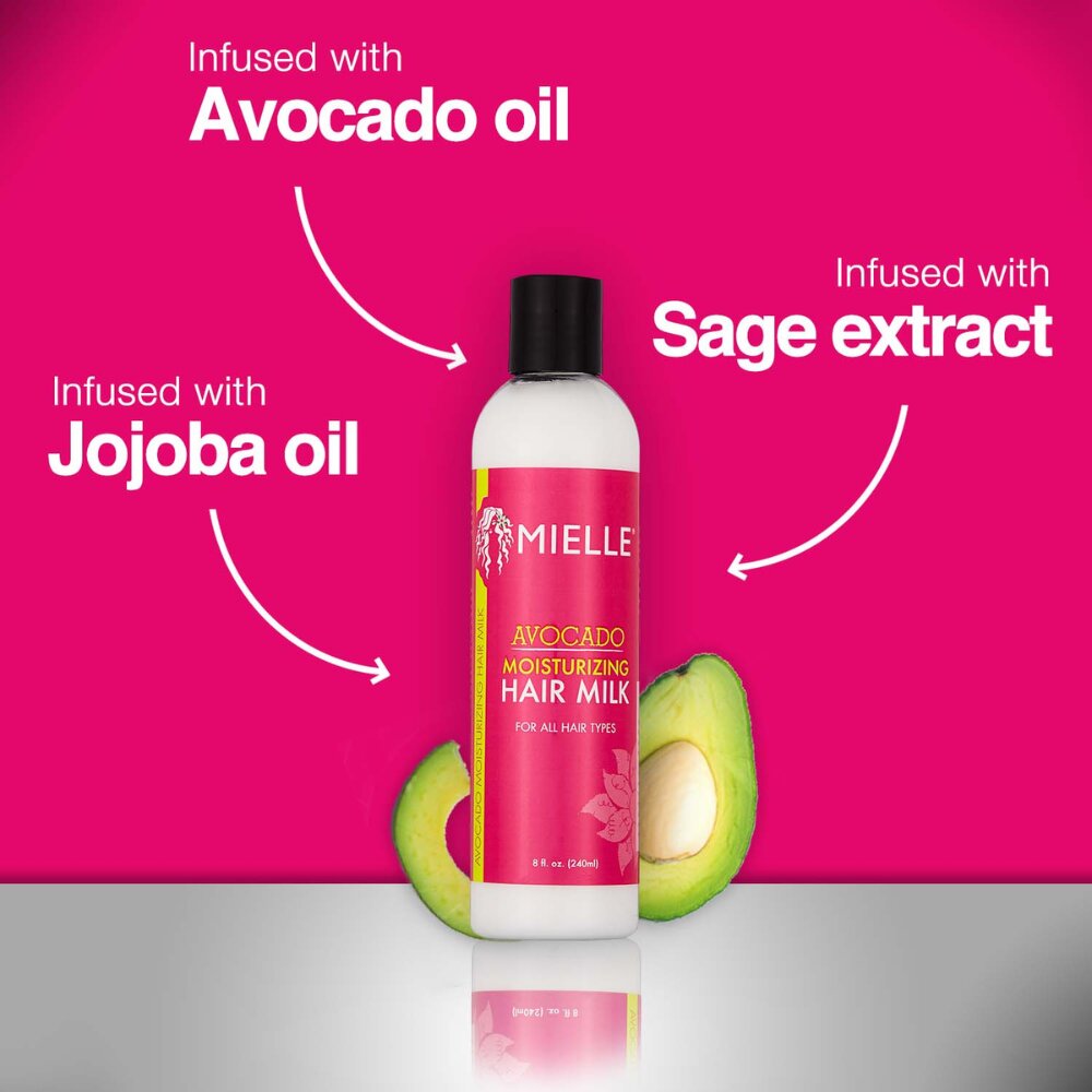 Avocado Moisturizing Hair Milk - Ingredients: Avocado Oil, Sage Extract, Jojoba Oil