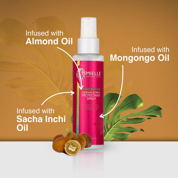 Heat Protectant Spray for Hair, Intense Heat Defense With Mongongo Oil-  MIELLE
